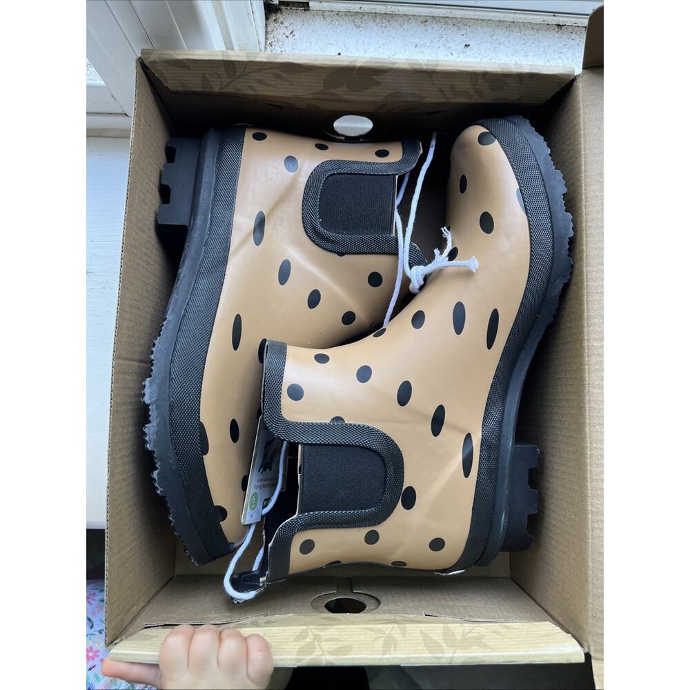 Gardenline Rubber Ankle Rain & Garden Boots Women’s Size 9 Polka Dots New In Box - Picture 3 of 5